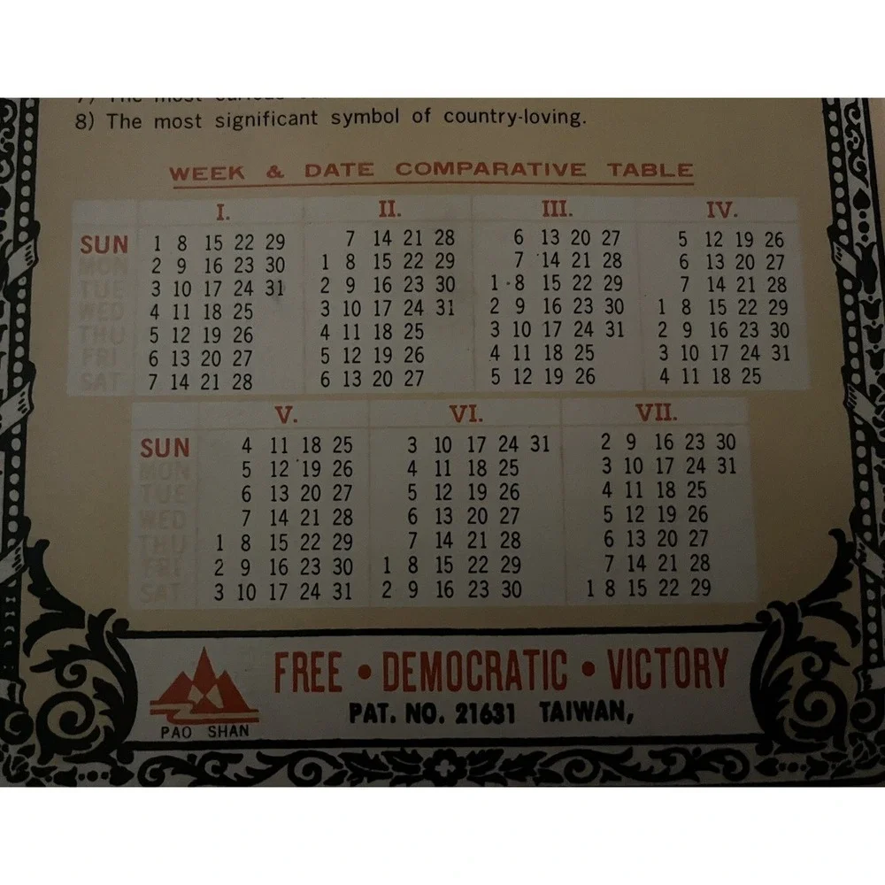 Vintage Century Calendar American Revolution‎ Bicentennial 1776-1976